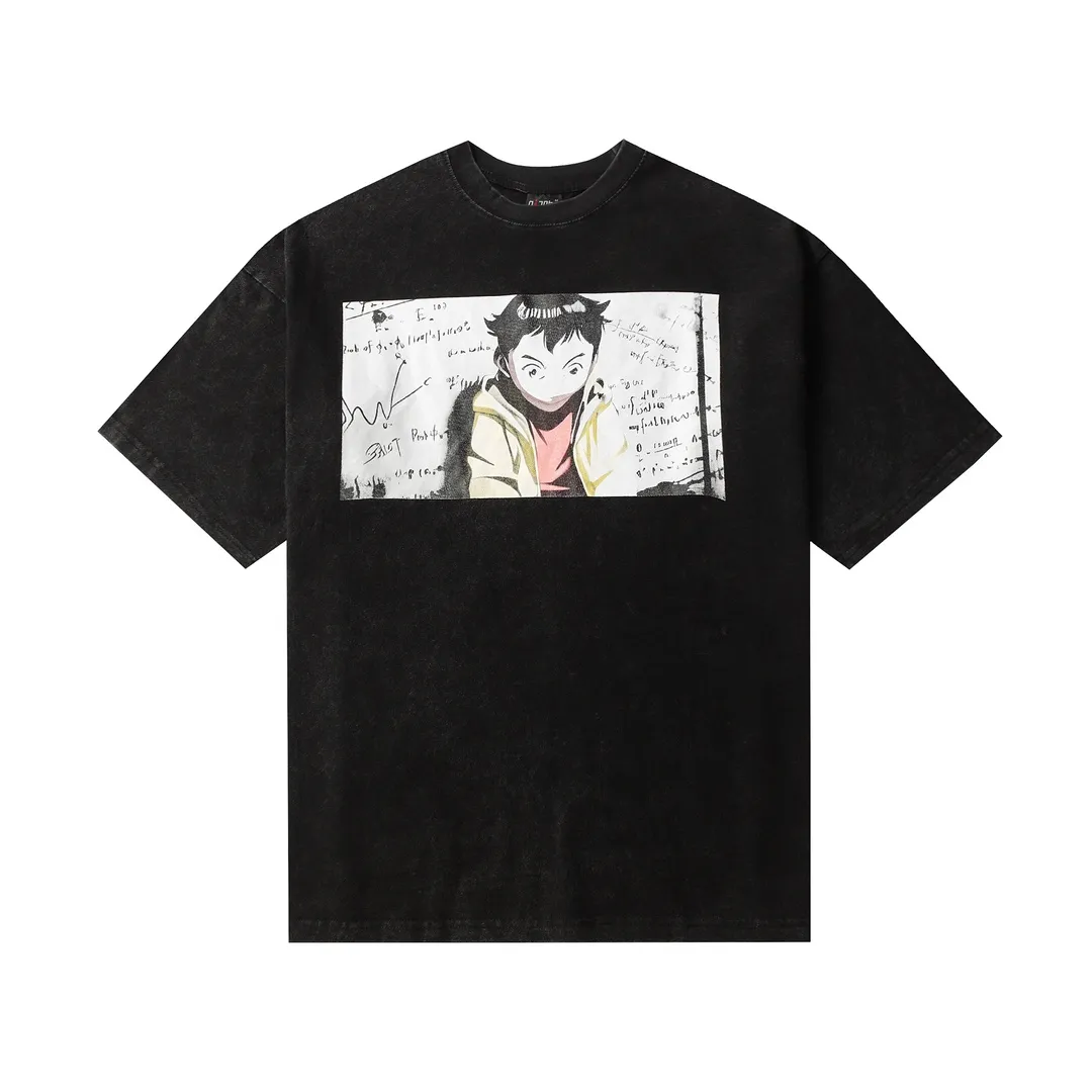 Saint Michael series trendy T craft letter drawing round neck short sleeves Style number: D3200p116 Color: black Size: S M L XL